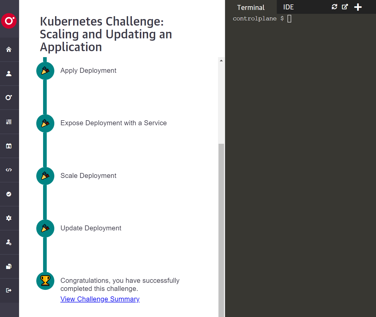 Katacoda Challenge Example Completed